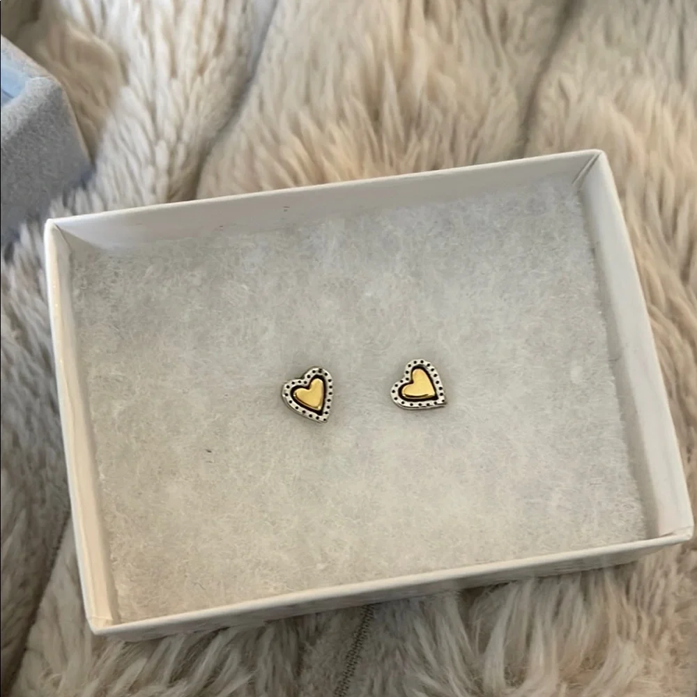 Brighton Gold and Silver Heart Earrings - Picture 2 of 2